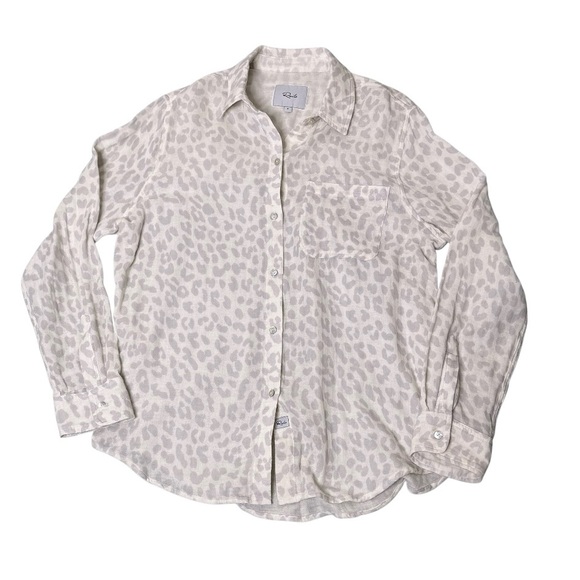 Rails‎ Top Womens Ellis Gray Jaguar Button Up Long Sleeve Cotton Gauze Blouse S - Picture 2 of 9